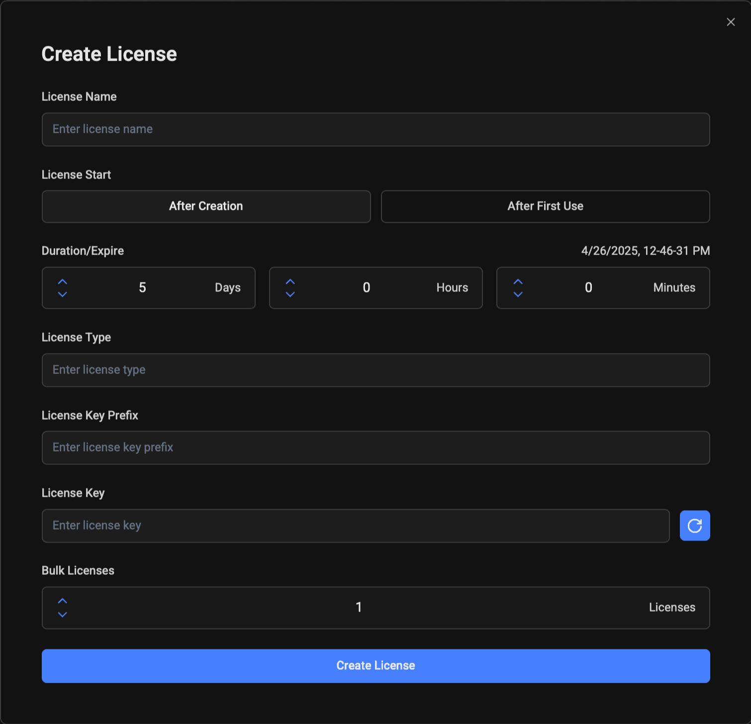 Create and Manage Licenses